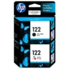 Pack Tinta HP 122 Negro y Tricolor original vista frontal