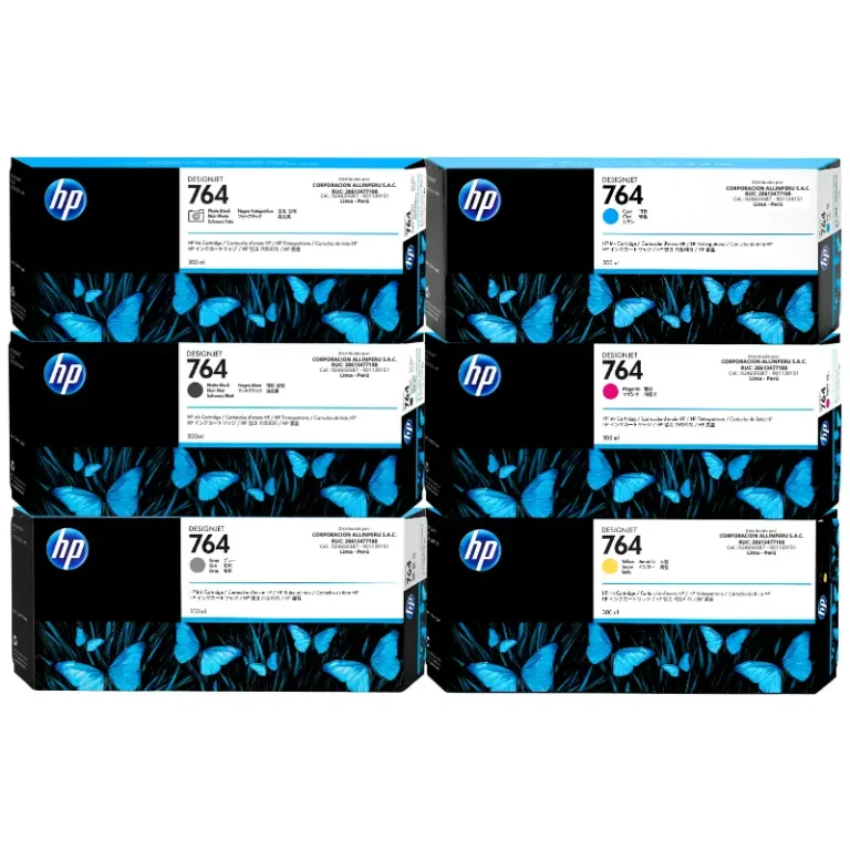 Pack tinta HP 764 300ml 6 colores original para DesignJet T3500