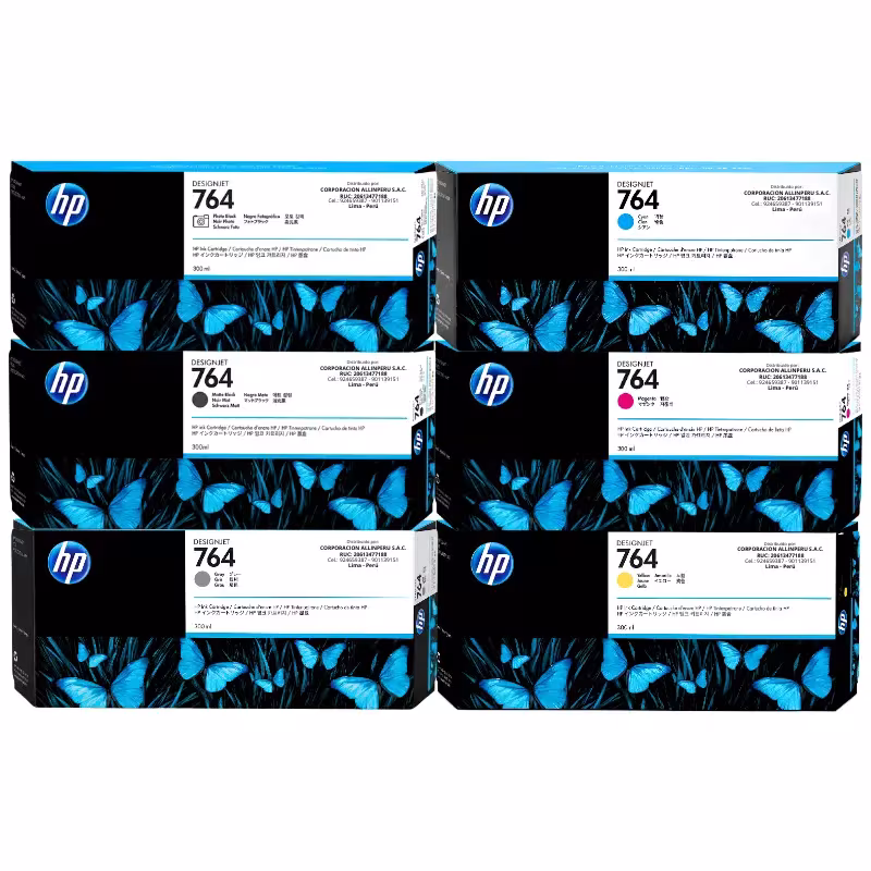 Pack tinta HP 764 300ml 6 colores original para DesignJet T3500