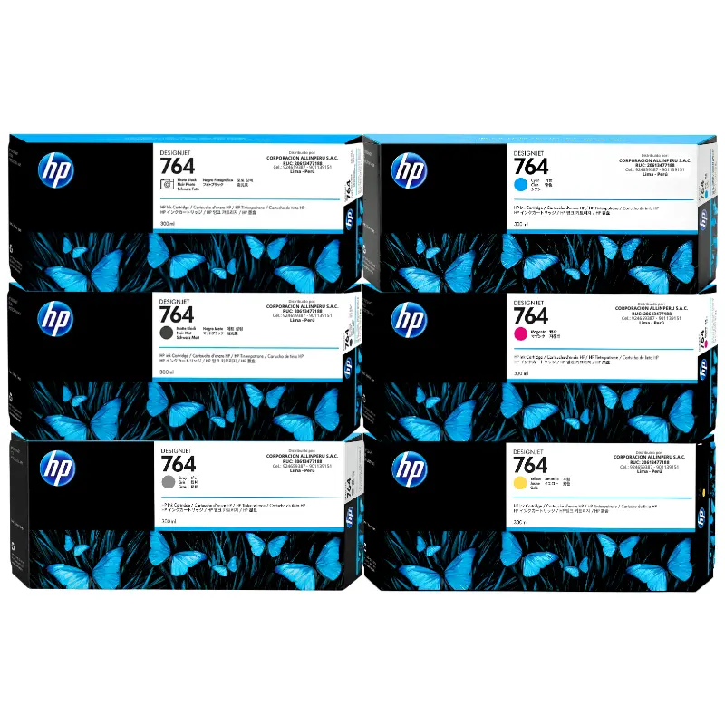 Pack tinta HP 764 300ml 6 colores original para DesignJet T3500