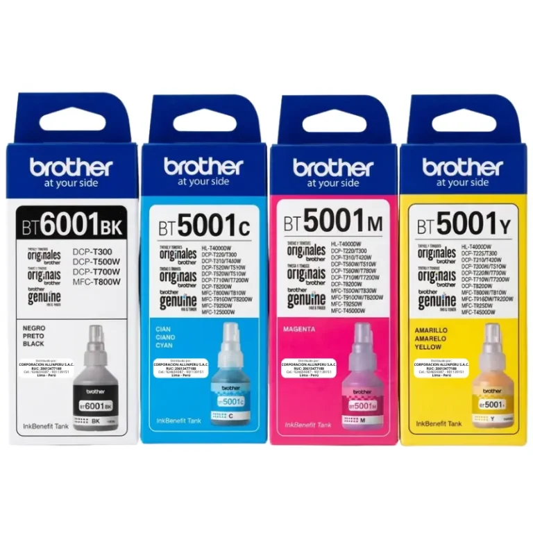 Foto de pack tintas Brother BT-5001 y BT-6001BK CMYK