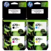 Pack tinta HP 670XL 4 colores original