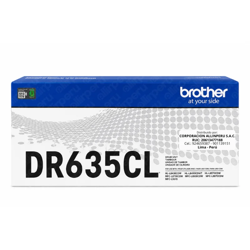 Tambor Brother DR635CL original vista frontal sobre fondo blanco