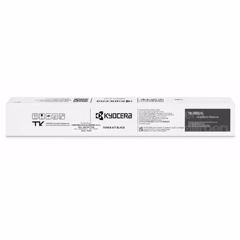 Foto de tóner Kyocera TK-8802K negro original frontal