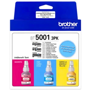 Tripack de tinta Brother BT5001 cian magenta amarillo original