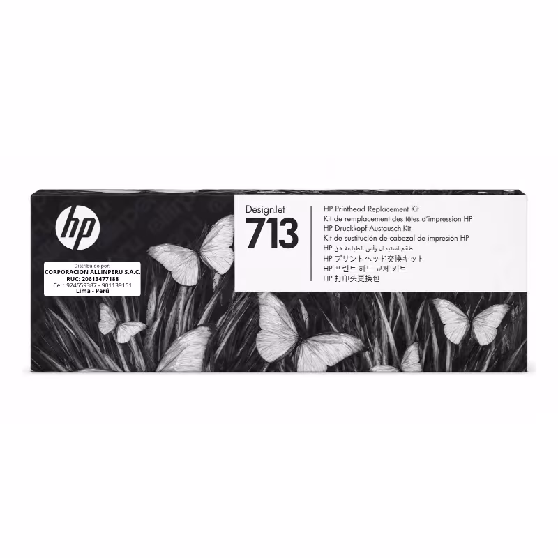 Cabezal HP 713A 3ED58A original vista frontal cuatro colores