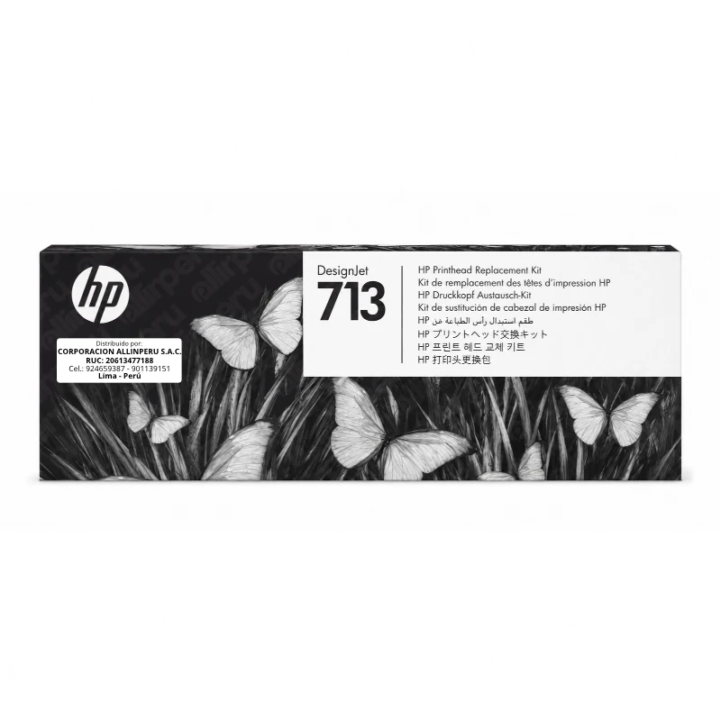 Cabezal HP 713A 3ED58A original vista frontal cuatro colores