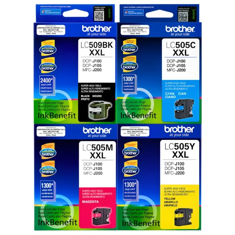 Pack tinta Brother LC505 LC509BK 4 colores original