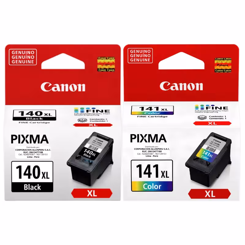 Pack tinta Canon PG-140XL negro y CL-141XL color originales