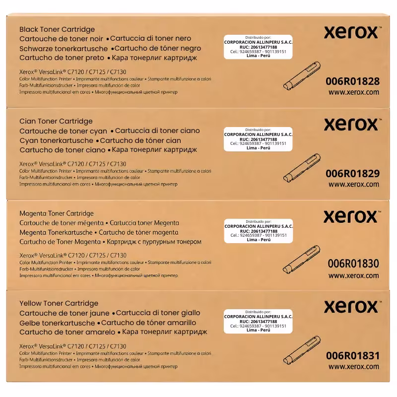 Pack tóner Xerox CMYK VersaLink C7120 completo