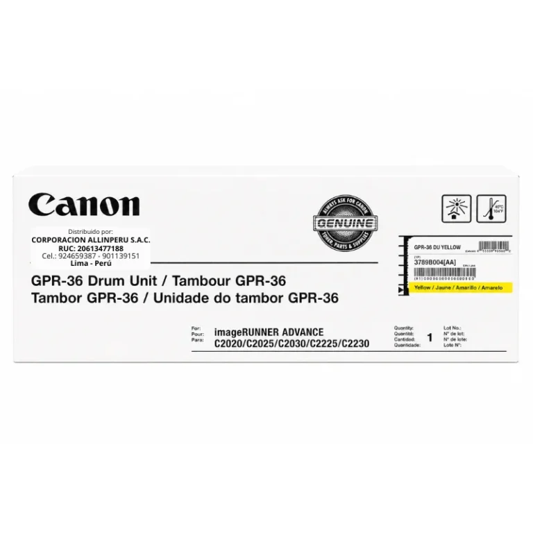 Tambor Canon GPR-36 Amarillo original sellado de fábrica
