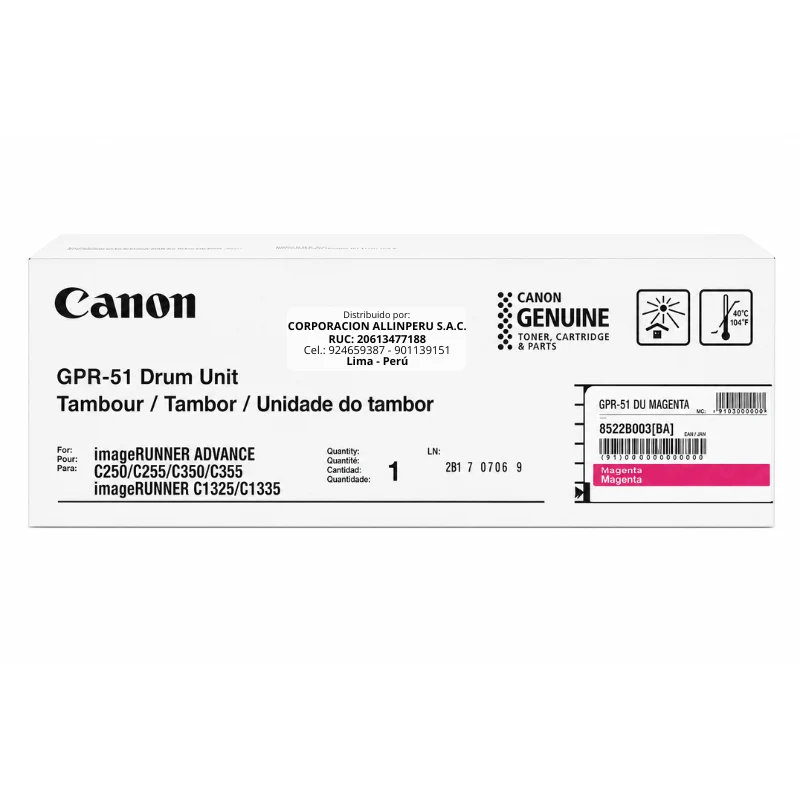Tambor Canon GPR-51 Magenta 8522B003AA original vista frontal