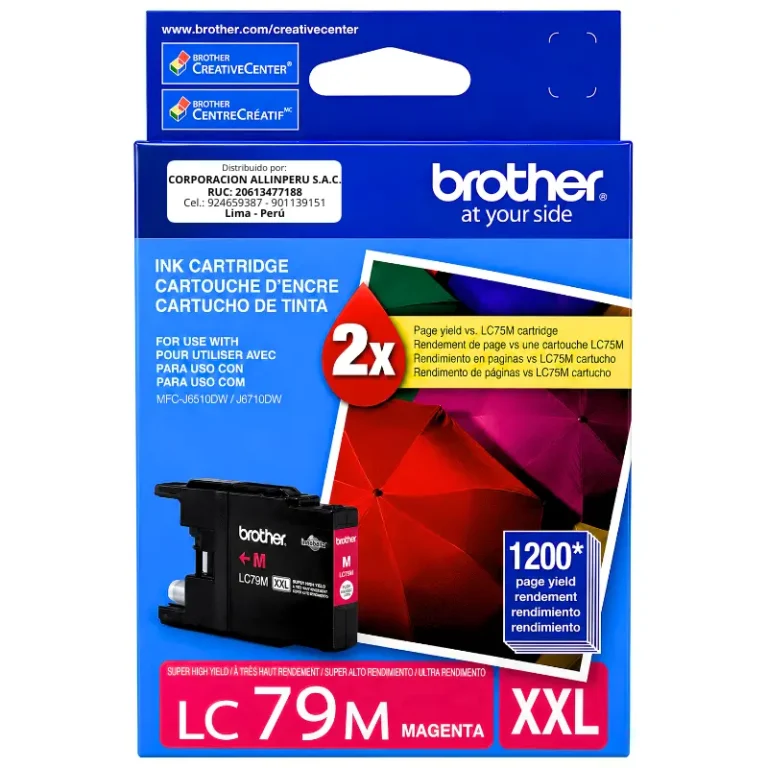 Foto de tinta Brother LC-79M magenta cartucho original frontal
