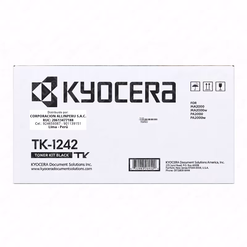 Foto de toner Kyocera TK-1242 negro original vista frontal