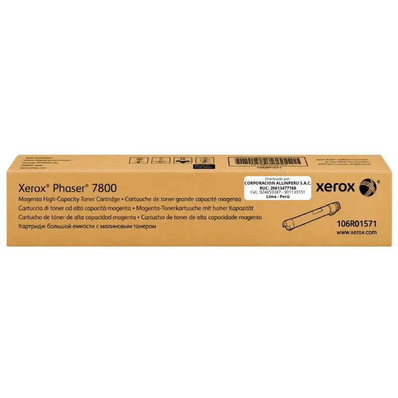 Tóner Xerox 106R01571 magenta alta capacidad Phaser 7800