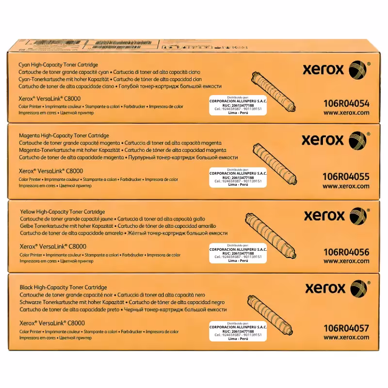 Foto de pack toner Xerox CMYK para VersaLink C8000